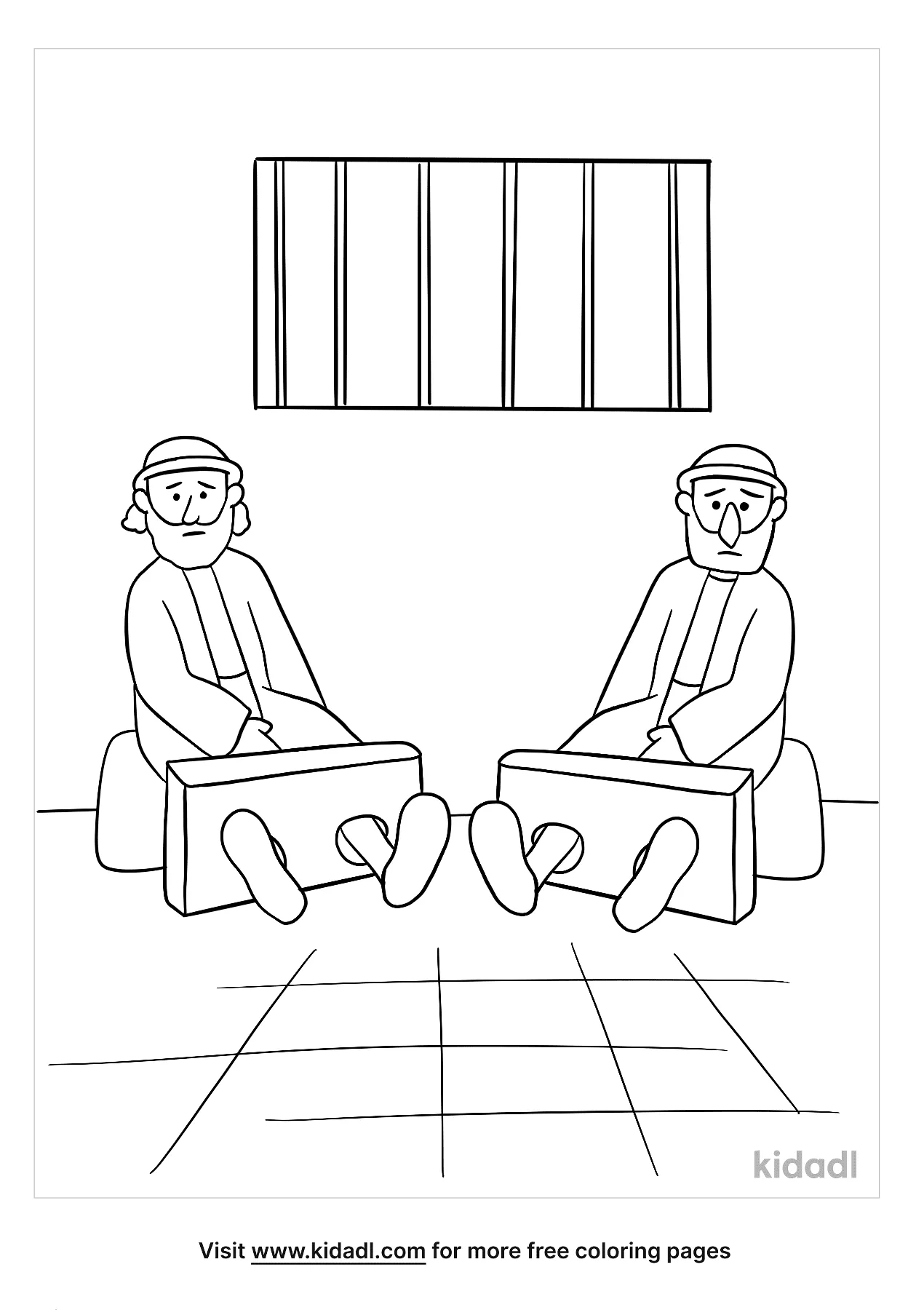 Free paul and silas in jail coloring page coloring page printables