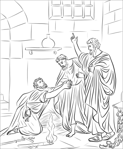 Philippian jailer coloring page free printable coloring pages