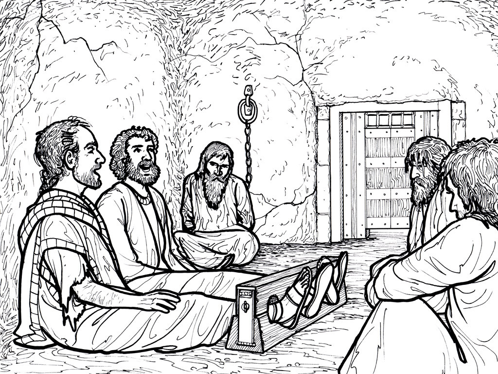 Line art the early church pictures you can colour or paint bible overview