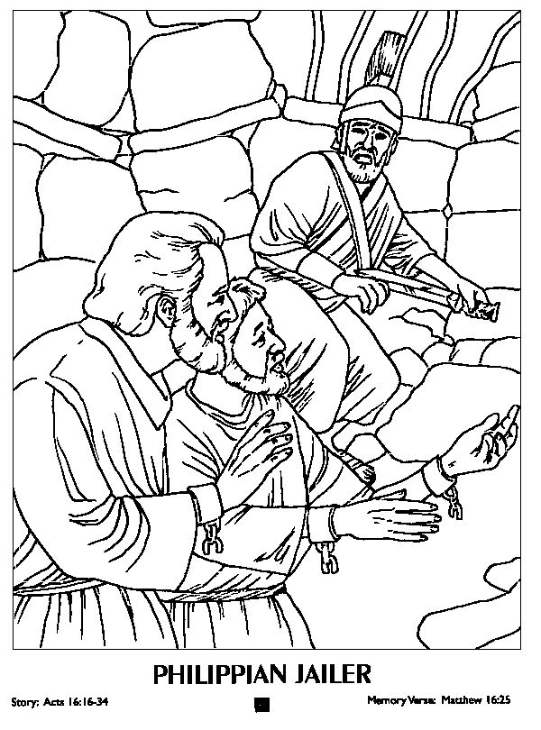 Paul and silas in jail coloring page