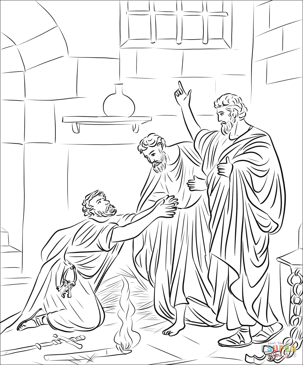 Philippian jailer coloring page free printable coloring pages