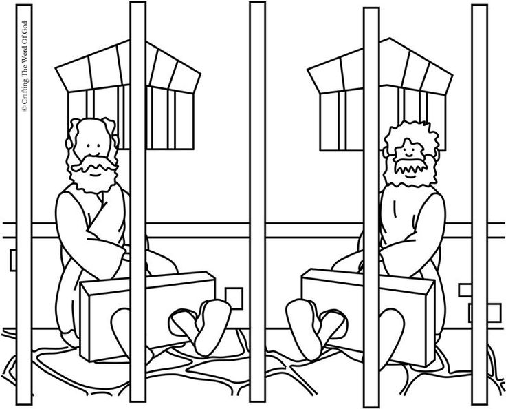 Paul and silas in prison coloring page coloring pages are a great way to end a sunday scâ paul and silas sunday school coloring pages sunday school activities