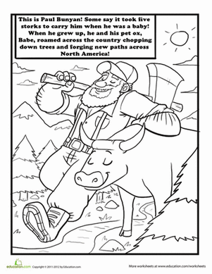 Paul bunyan worksheet education paul bunyan folk tales activities social studies