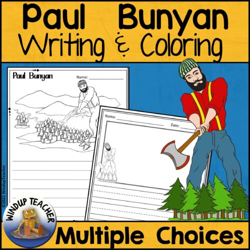 Paul bunyan writing paper and coloring pages made by teachers