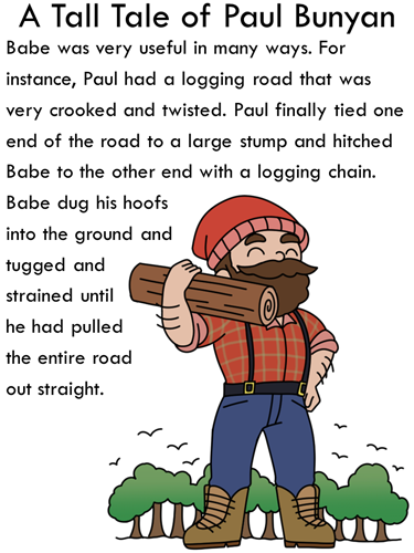 Print the tall tales of paul bunyan