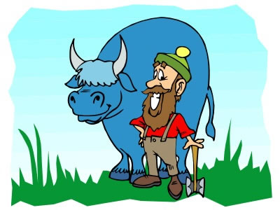 Paul bunyan the giant lumberjack online story ox craft coloring pages preschool lesson plan printable activities