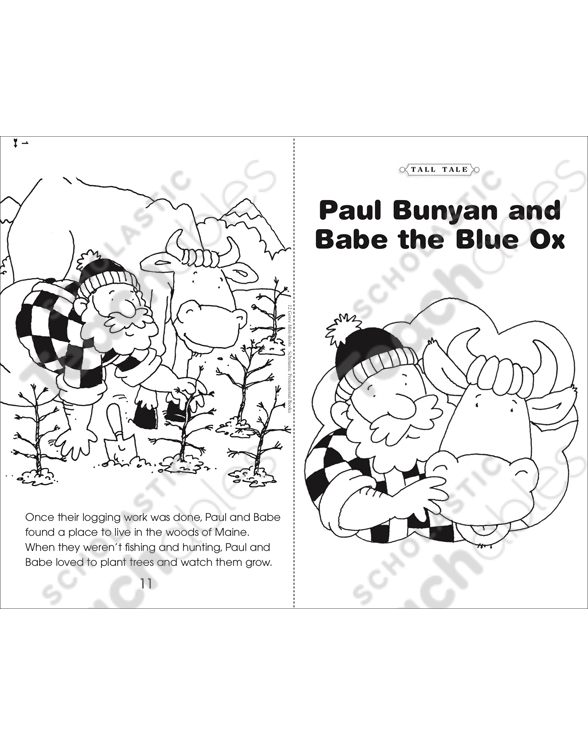 Paul bunyan and babe the blue ox printable mini