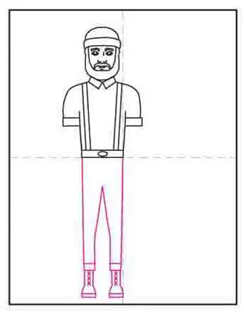 Easy how to draw paul bunyan tutorial and coloring page