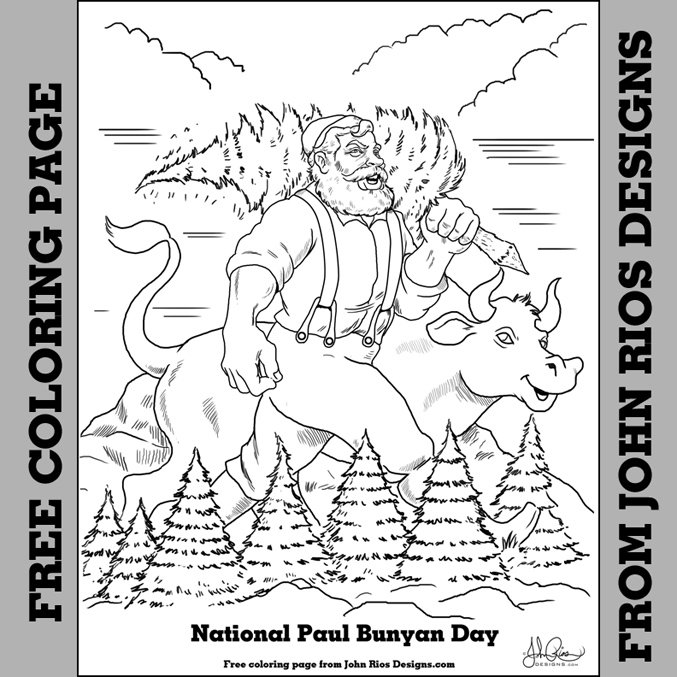 John rios on x national paul bunyan day is june im posting this so you have time to color and share on the th free coloring page nationalpaulbunyanday paulbunyan freecoloringpage coloringpage