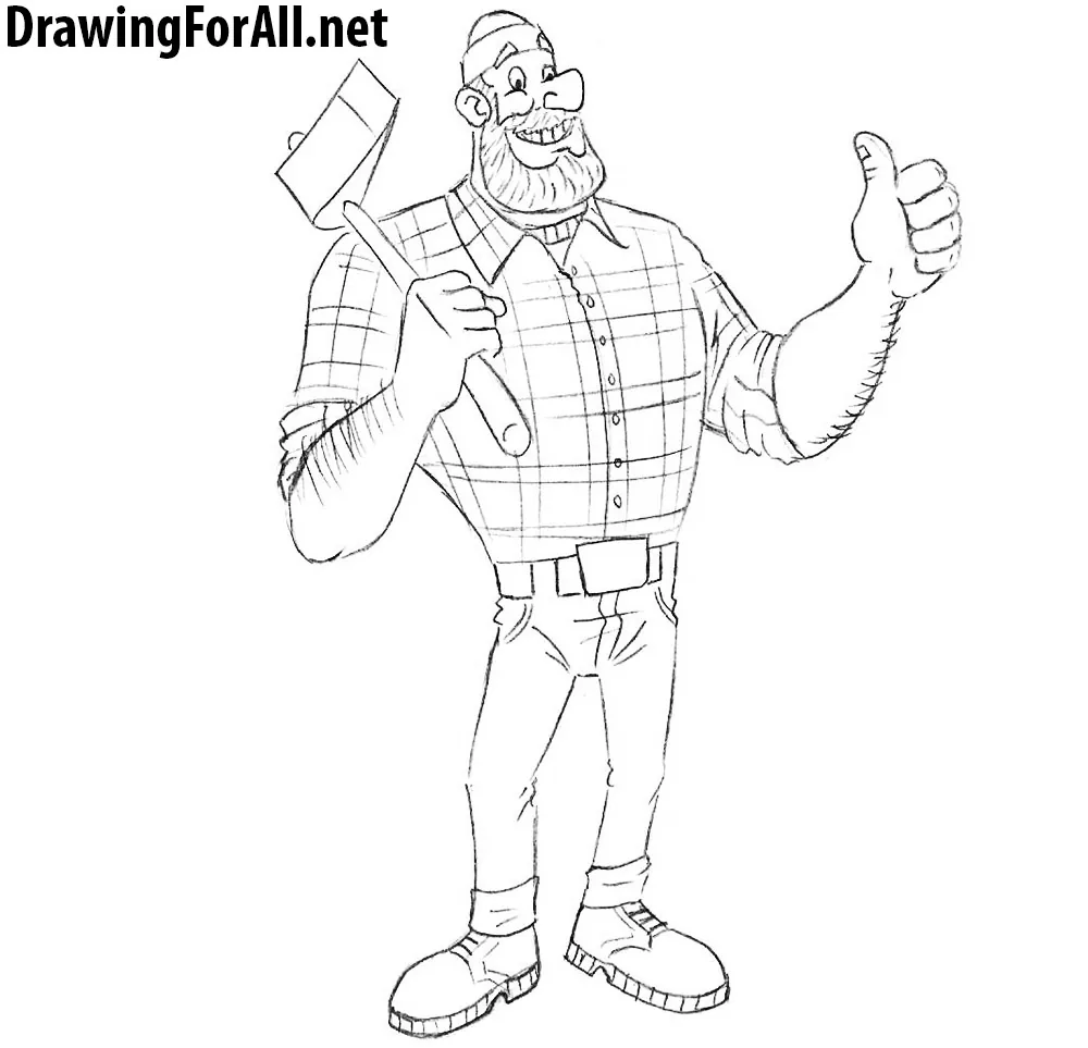 How to draw paul bunyan