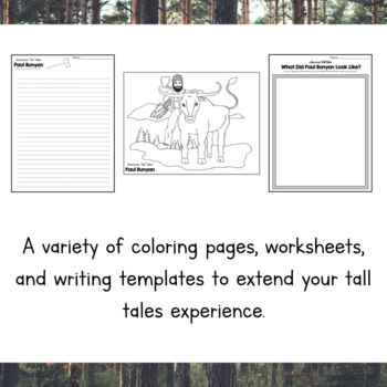 Paul bunyan tall tales unit reading prehension writing activity