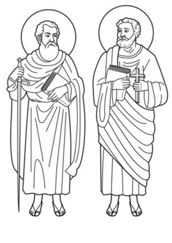 Saints peter paul coloring june by mrfitz tpt