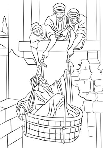 Paul escapes damascus coloring page sunday school coloring pages bible coloring pages bible crafts sunday school