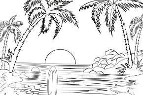 Beach coloring pages printable for free download