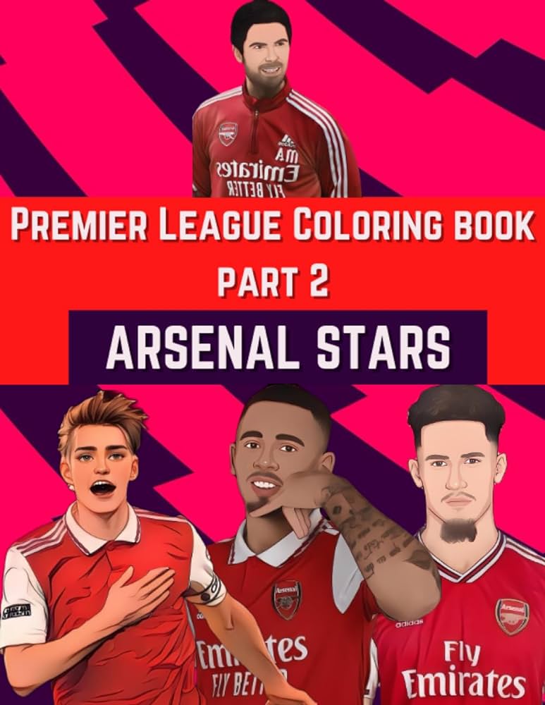 Premier league players loring book part arsenal football players like gabriel jesus jorginho trossard odegaard saka xhaka saliba martinelli premier league loring books soccer its football not books