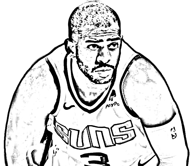 Chris paul from basket nba coloring page