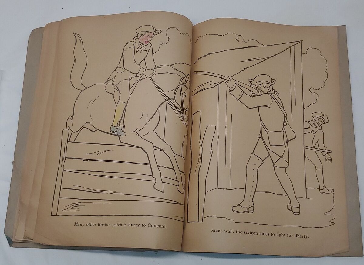 Walt disney paul reveres ride johnny tremain coloring book whitman