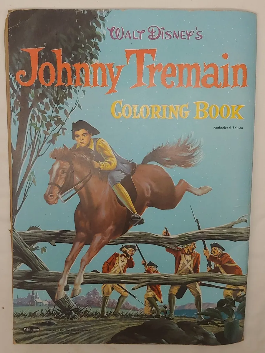 Walt disney paul reveres ride johnny tremain coloring book whitman