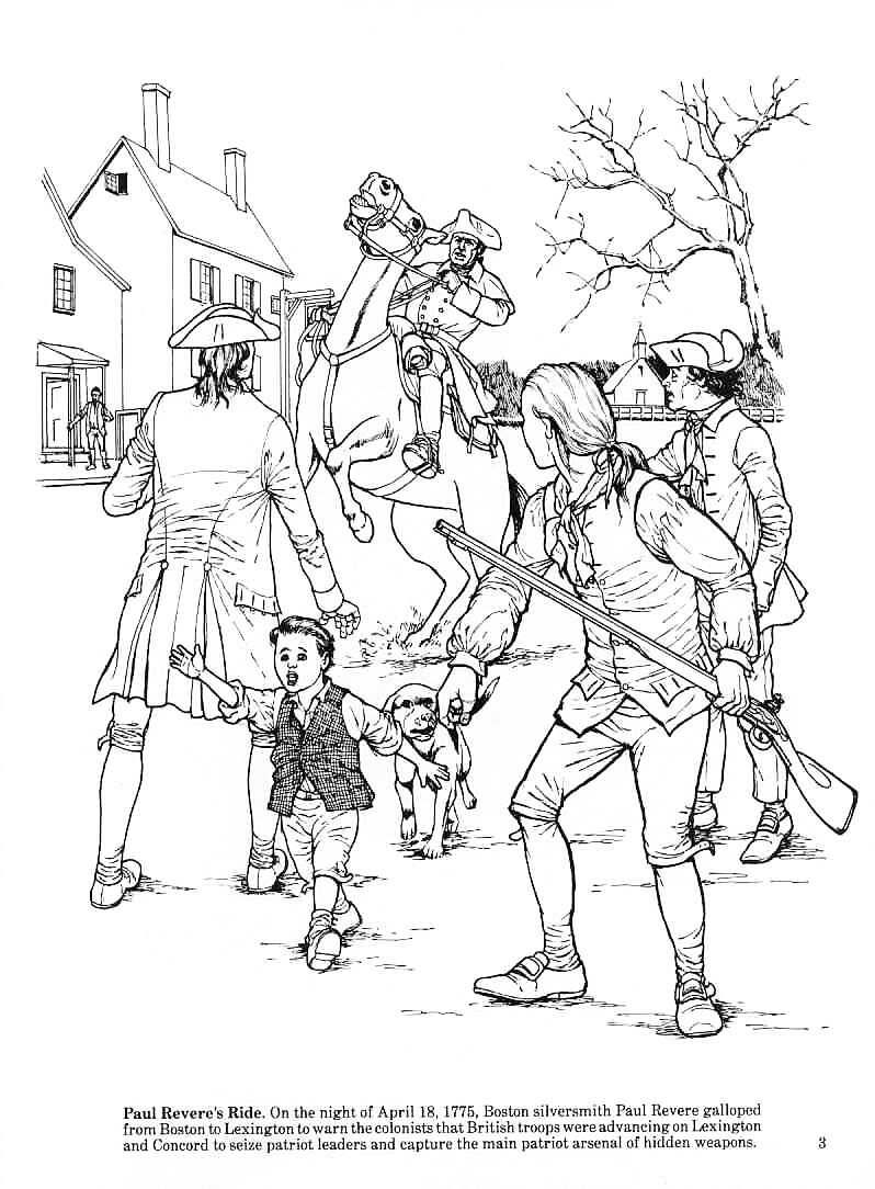 Paul reveres ride coloring books people coloring pages paul reveres ride