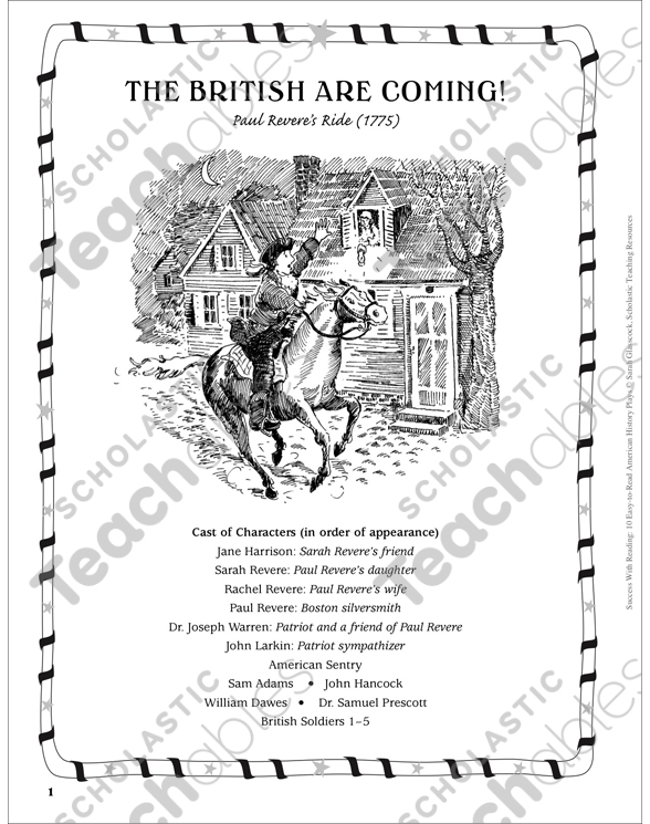 The british are ing paul reveres ride play printable texts