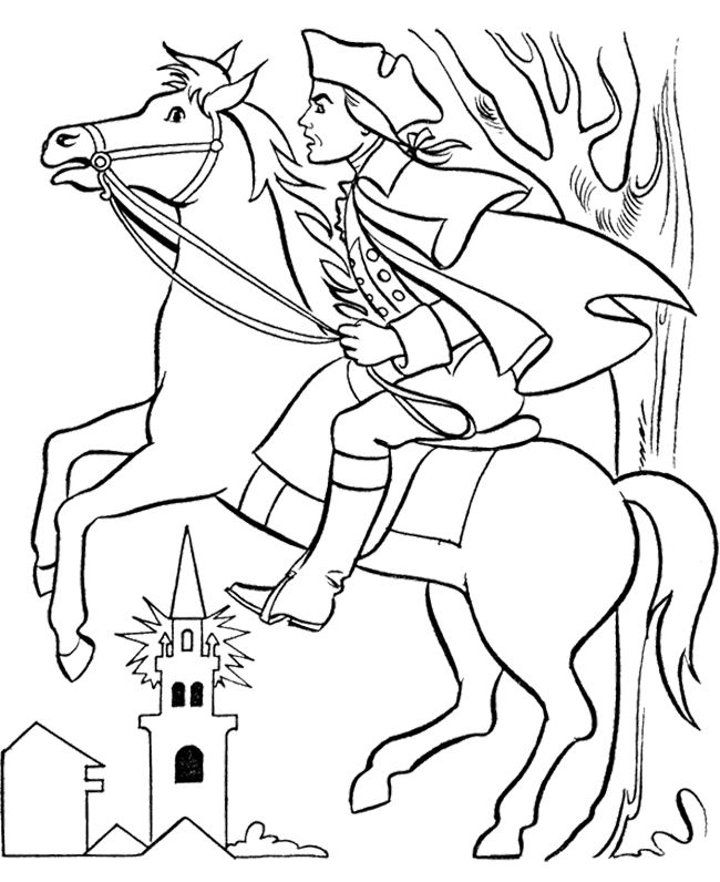 Paul revere activities coloring pages horse coloring pages