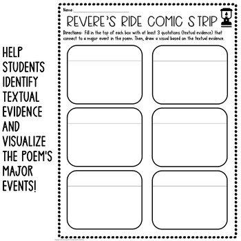 Paul revere poem activity visualization worksheets poetry prehension pdf