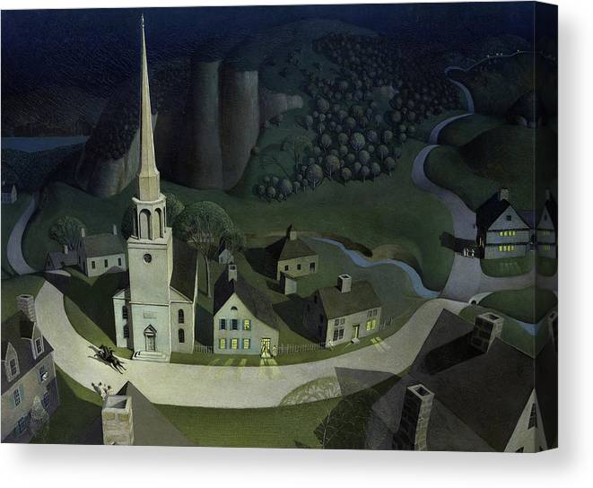 Midnight ride of paul revere canvas print canvas art by grant wood