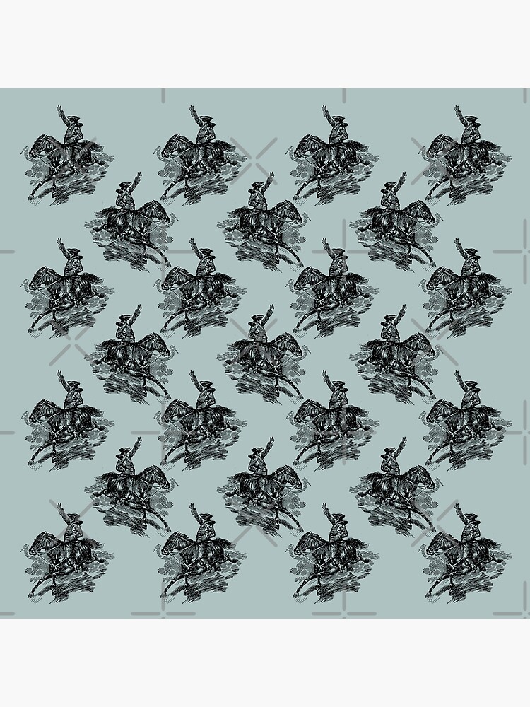 Paul revere on horseback repeating pattern art print for sale by charjens