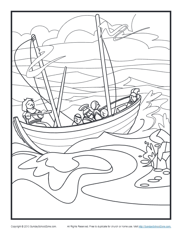 Bible coloring pages pauls shipwreck