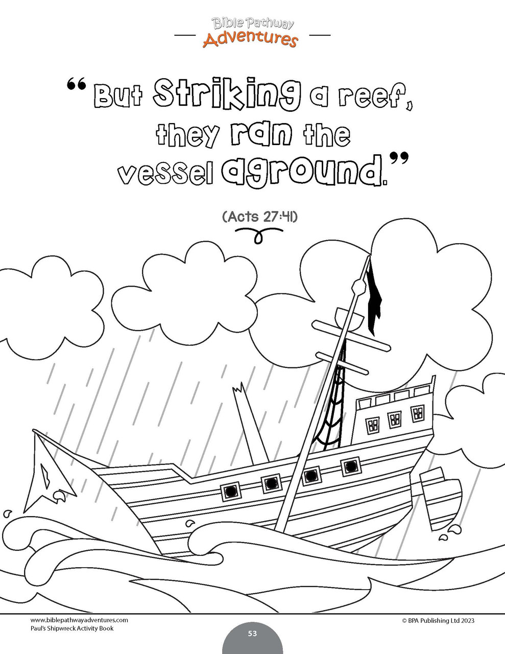 Pauls shipwreck activity book kids ages