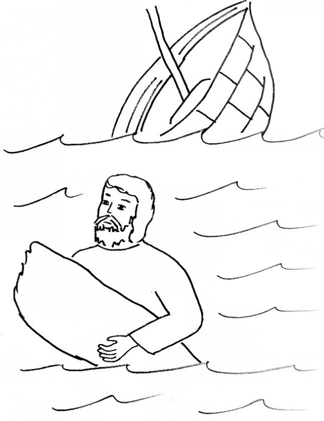 Bible story coloring page for paul is shipwrecked free bible stories for children