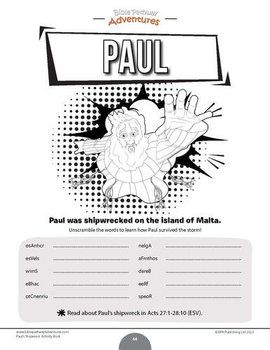 Pauls shipwreck activity book teaching resources