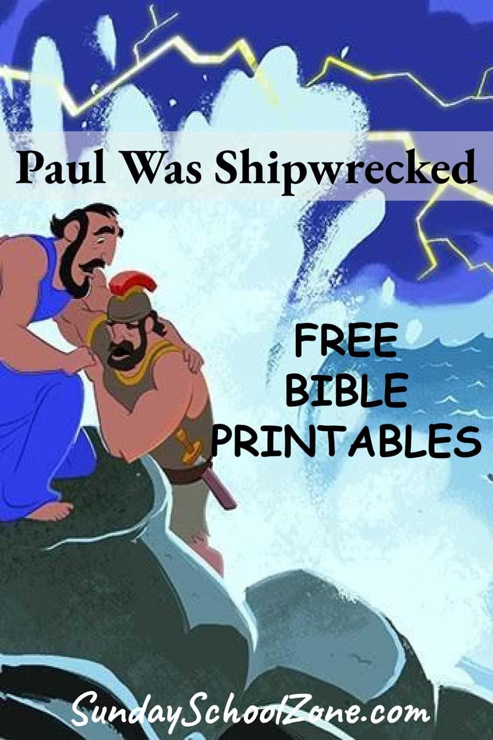 Paul was shipwrecked bible activities on sunday school zone