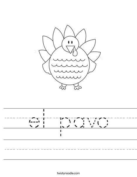 El pavo worksheet thanksgiving worksheets coloring pages holiday worksheets