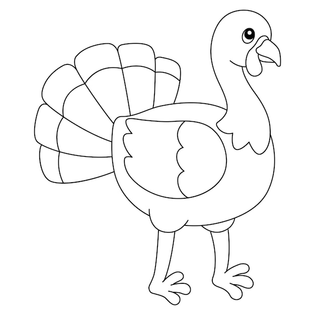 Premium vector thanksgiving turkey pilgrim isolated coloring page