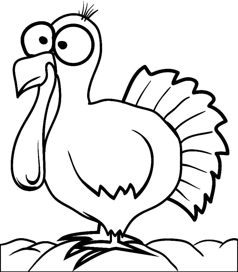 Simple turkey sheets coloring page