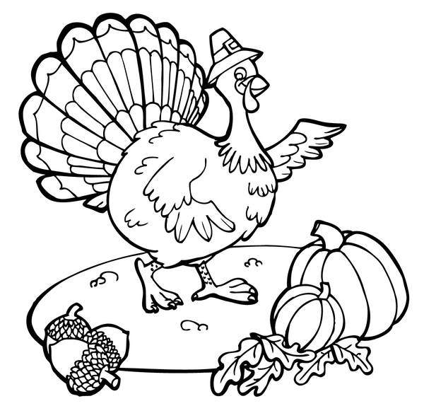 Ðï pavo de acciãn de gracias con calabazas