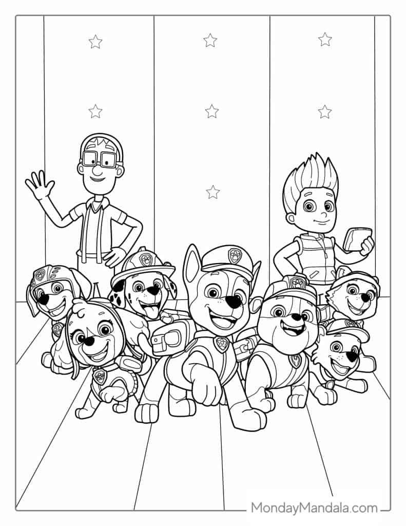 Paw patrol coloring pages free pdf printables