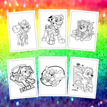 Printable paw patrol mighty pups coloring pages for kids creative superheroes