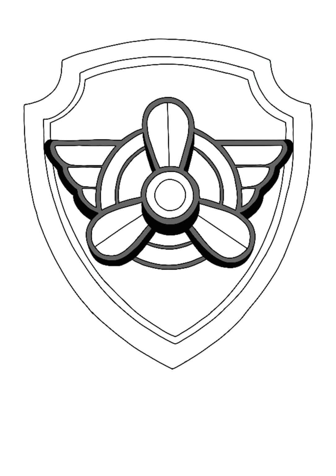 Paw patrol badges coloring pages