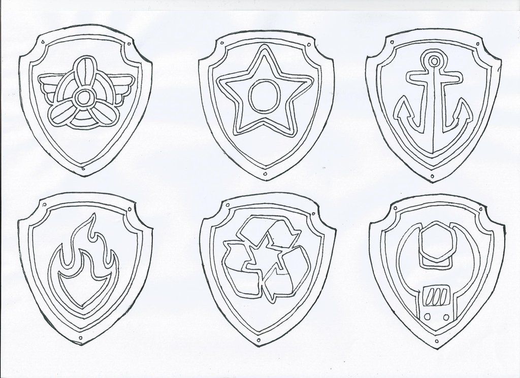 Paw patrol badges coloring page