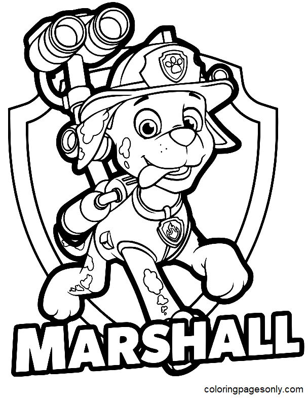 Marshall paw patrol coloring pages printable for free download