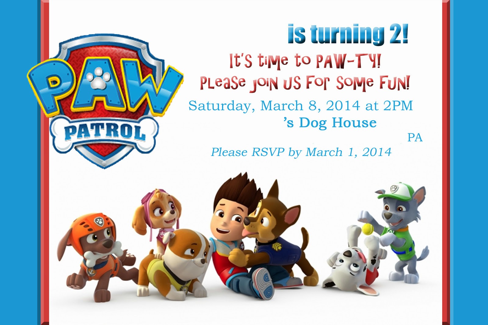 Moms tot school paw patrol puppy party