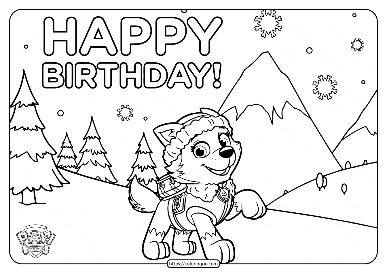 Printable paw patrol happy birthday coloring pages happy birthday coloring pages birthday coloring pages paw patrol coloring pages