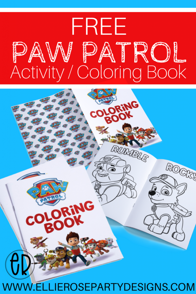 Paw patrol coloring activity book free to use