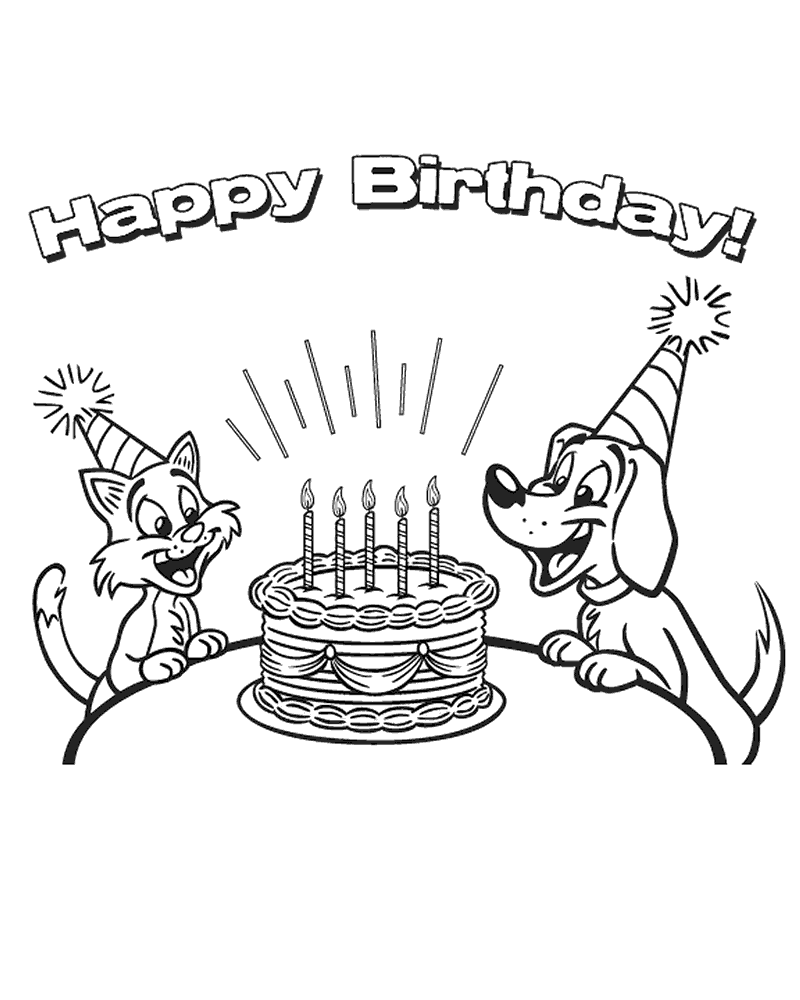 Free printable happy birthday coloring pages for kids