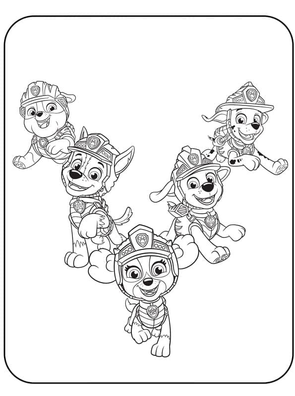 Paw patrol main characters coloring page