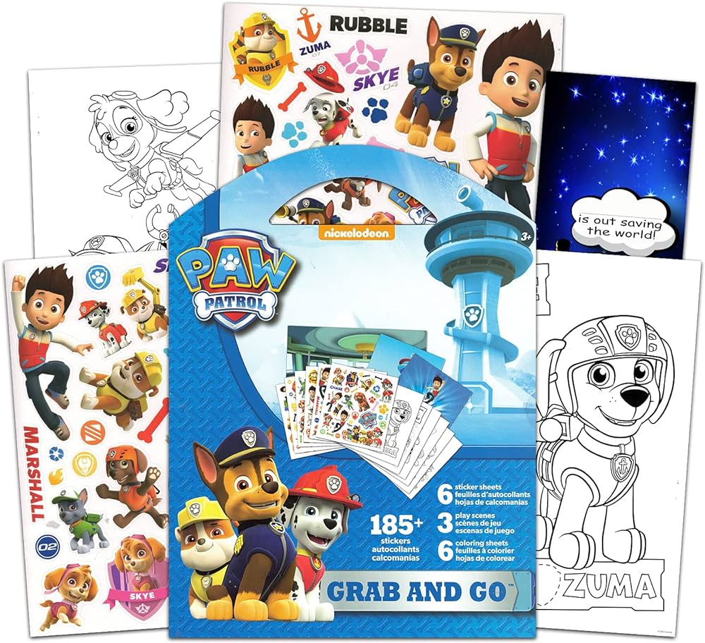 Paw patrol sticker coloring activity set sticker bundle favorite characters including skye ryder marshall rubble rocky and chase includes sticker activity book and more buy online at best price