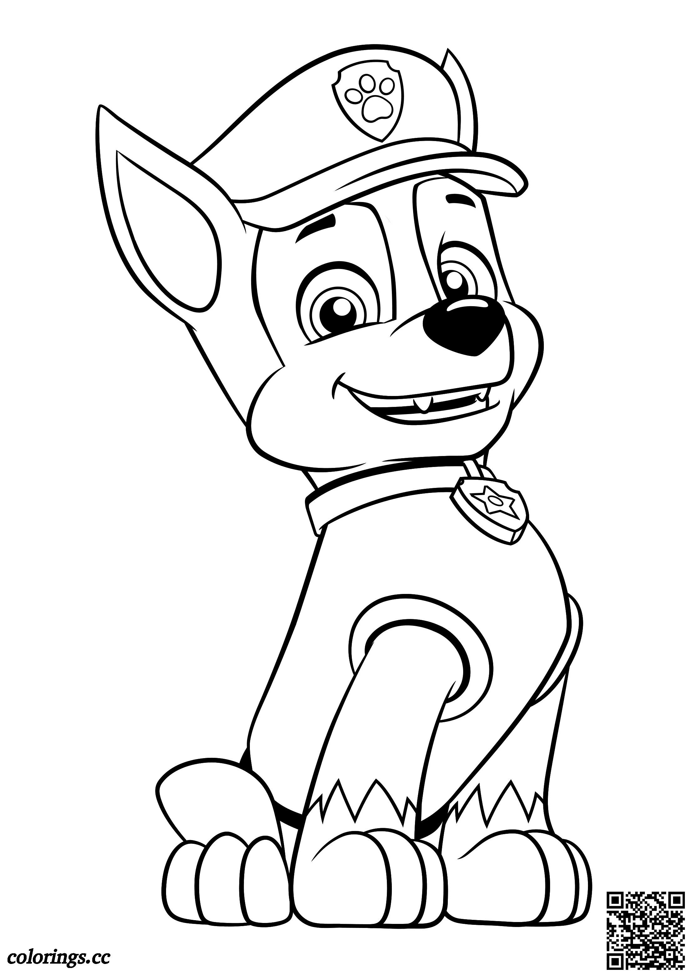 Police officer chase coloring pages paw patrol coloring pages