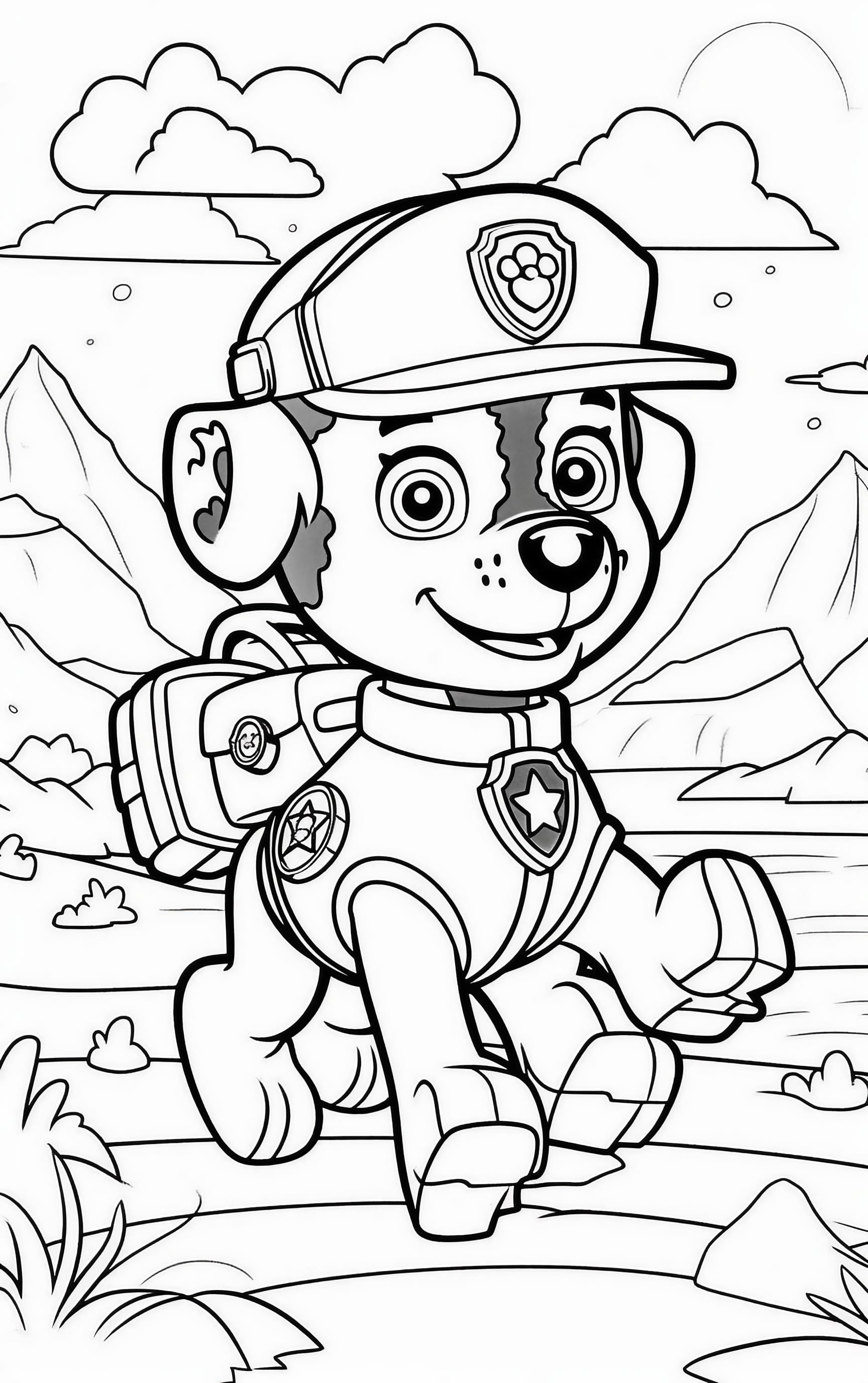 Paw patrol coloring pages for free printable